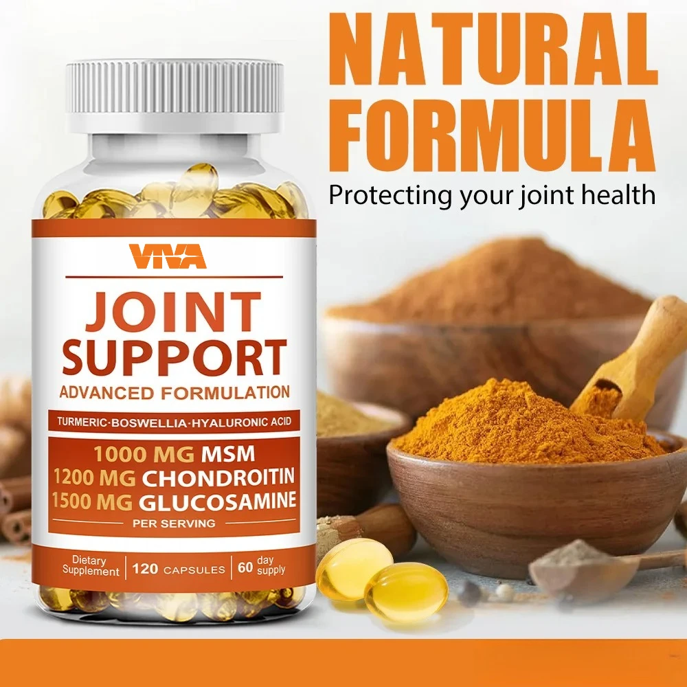 Joint Support Advanced Formula Capsules - Glucosamine Chondroitin MSM - Bones, Back, Knees, and Hands Joint Support Supplement