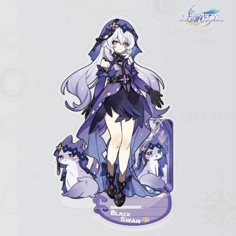 Honkai Star Rail Acrylic Stand Figure 10cm Anime Character Desk Display Ornament Ruan Mei Black Swan Collectible Model Gift view 4