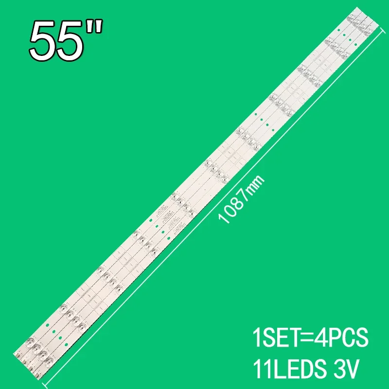 4 PZ 11 LED 3 V 1087mm Per TV da 55 "JL.D550B1330-002AS-M_V04 LB-C550U17-E5K-H-G71-JF2 55D3B11CY 108818