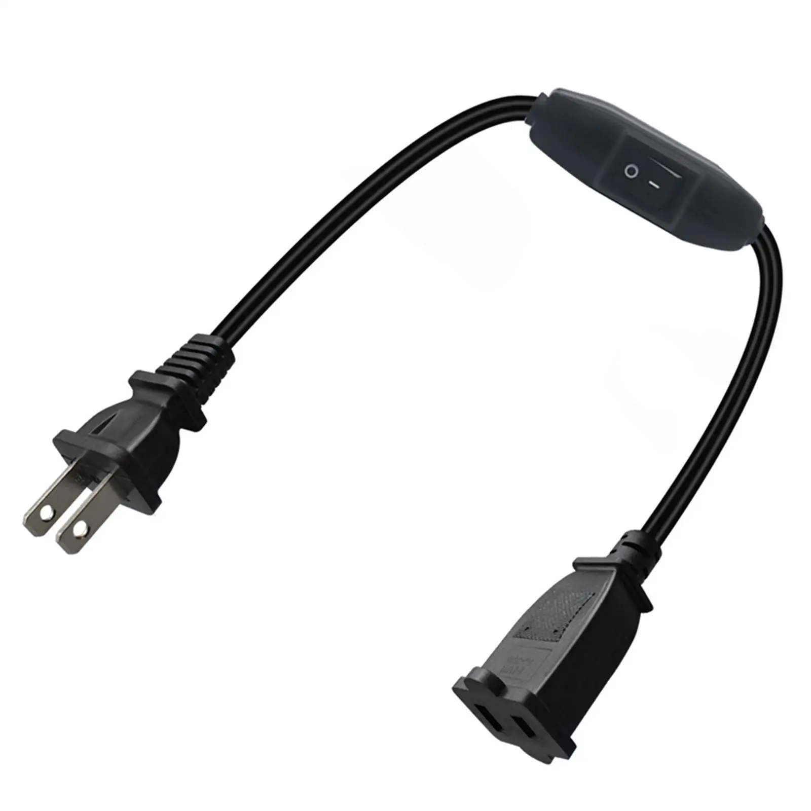 2 Prong Polarized Extension Cord with Switch Short Male/Female Cable for Power Adapters