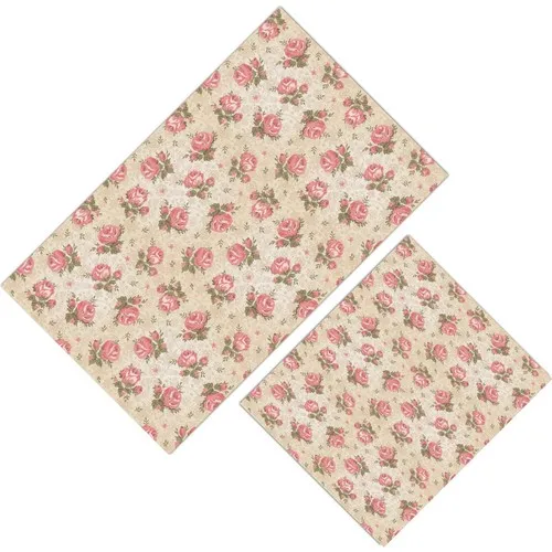 Cici Design Mini Roses Terkrarlayan Pattern Toilet Seat Takımı-60x100-50x60