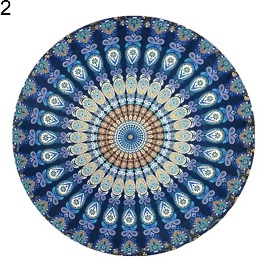 Vintage Round Chiffon Anti-sunlight Shawl Beach Towel Outdoor Yoga Picnic Mat Embroidered Scarf 2023 Summer Scarf Shawl