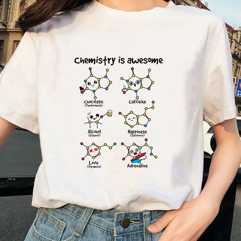 

Chemistry is awesome Women T Shirt Girl Graphic Printed Fashion Harajuku 2023 Streewear Clothes Causal Female Y2K Tops Tee