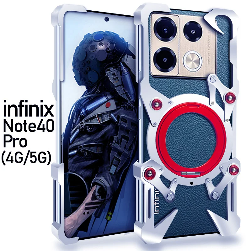 

Роскошный металлический чехол Zimon New Thor Heavy Duty Armor, металлический алюминиевый чехол для телефона для infinix GT 10 20 note 40 50 pro+ Back Fundas Coques