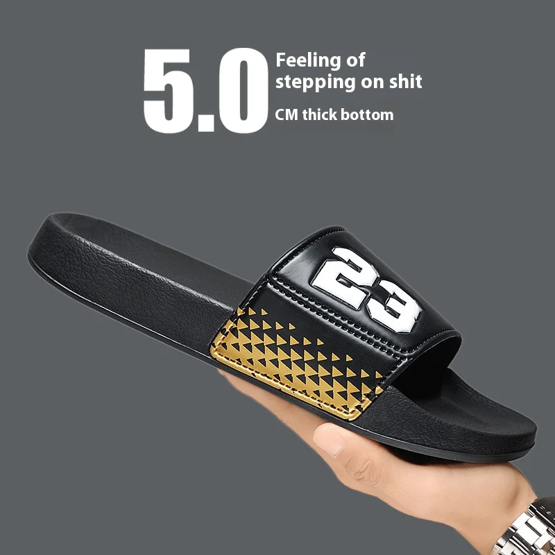 

Summer slippers men's new soft-soled outdoor slippers one-word slippers couple men's sports cool slippers
