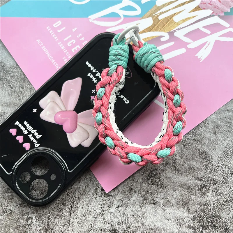 Car Keychain Handmade Key Tag Widen Cell Phone Keyring Lanyard Anti-lost Female Keychains Couple Premium Key Chains Bag Charms