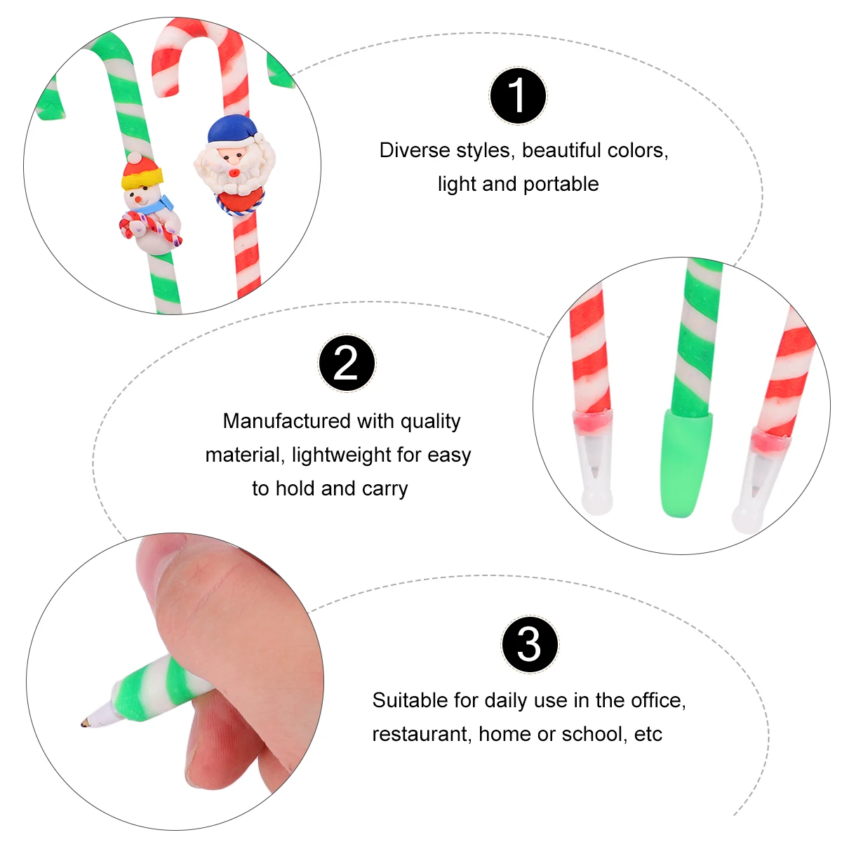 

4 Pcs Santa Claus Snowman Pen Gift Ballpoint Kids Gifts Stationery Christmas Theme Writing Plastic Office