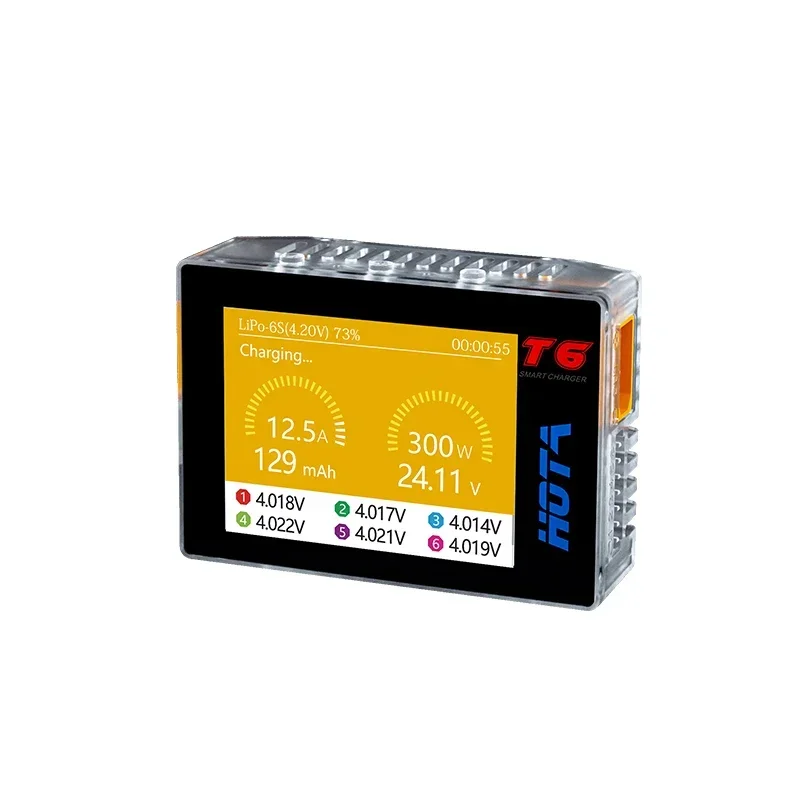 HOTA T6 300W 15A Battery Charger LiHv Lipo NiMh Li-ion Ni-Cd Digital RC Charger 1-6S Lipo Balance Charger Discharger PD 90W 5A