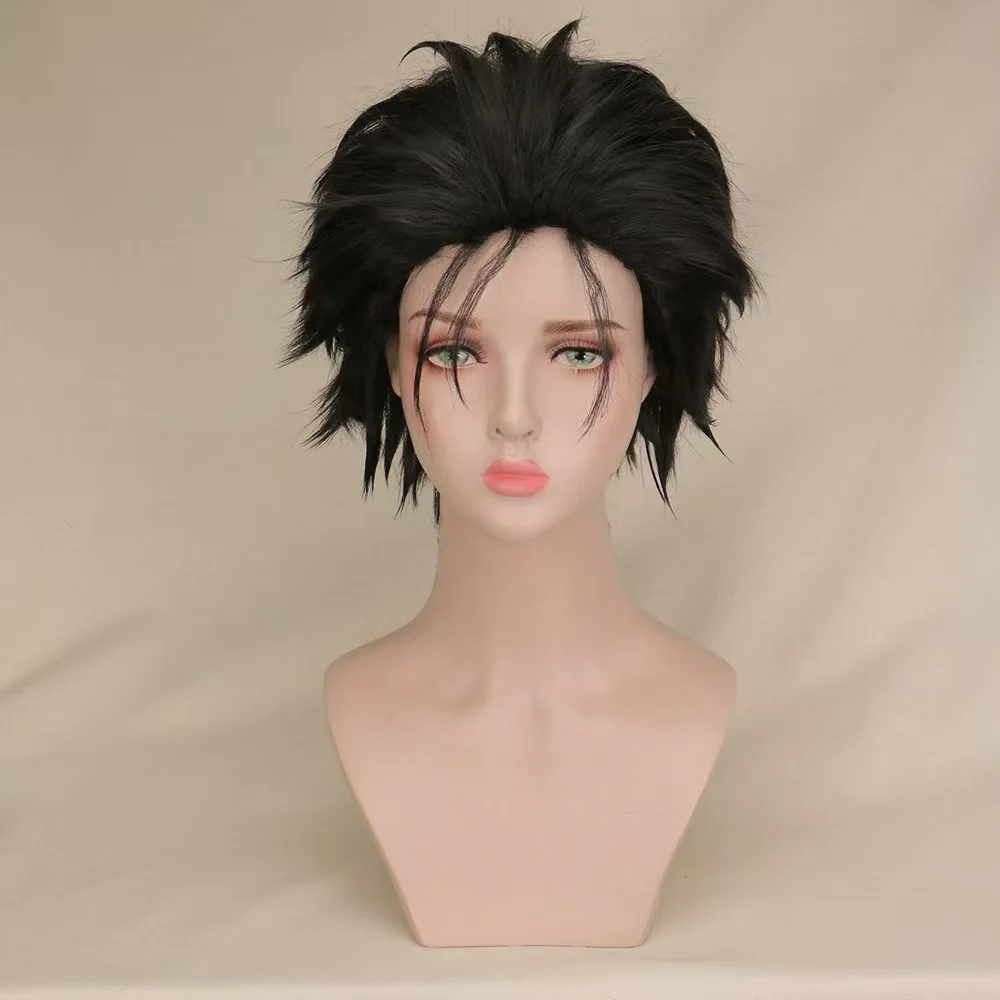 

1 Piece Of 10" Anime Character Same-Style Breathable Black Wigs. High-Quality Heat-Resistant Synthetic Wig, Suitable For Cosplay