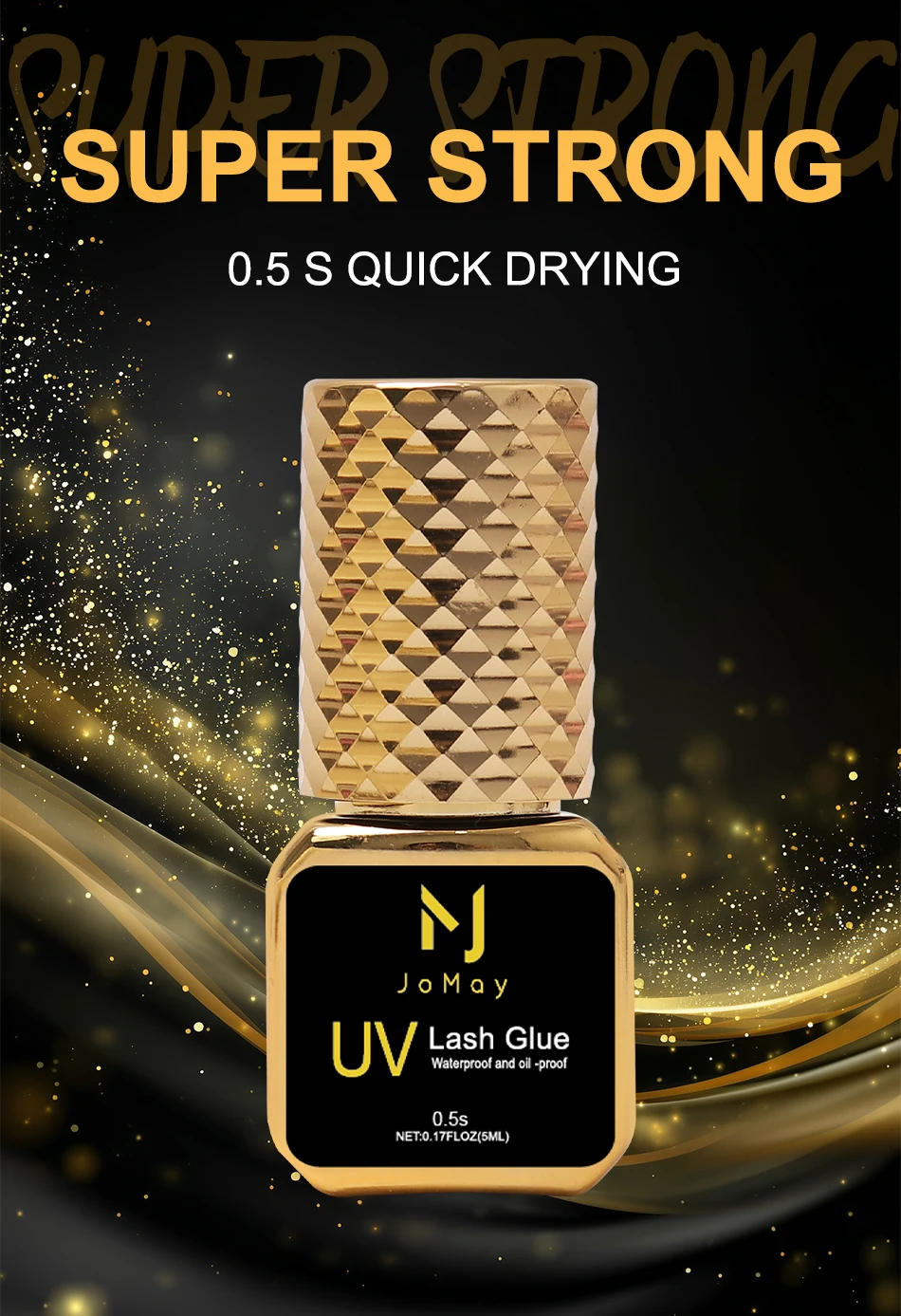 JOMAY 5 ml Wimpernkleber 0,5 S für Wimpernverlängerung, UV-Kleber, langanhaltende Retention, 75 Tage UV-Schwarzkleber für Wimpernverlängerung – Detail 7