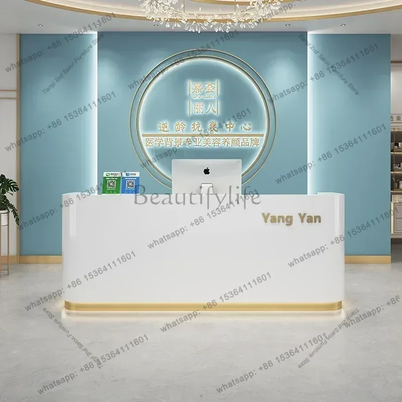 Factory Direct Sales Italian Style Furniture - Reception Desks With Simplicity For Clothing Stores, Modern Beauty Salons And Lux