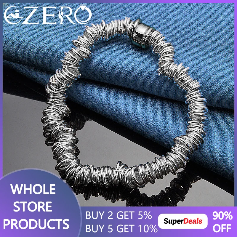 

ALIZERO 925 Sterling Silver Multiple Circles Rings Bracelet For Women Wedding Engagement Fashion Party Jewelry Gifts