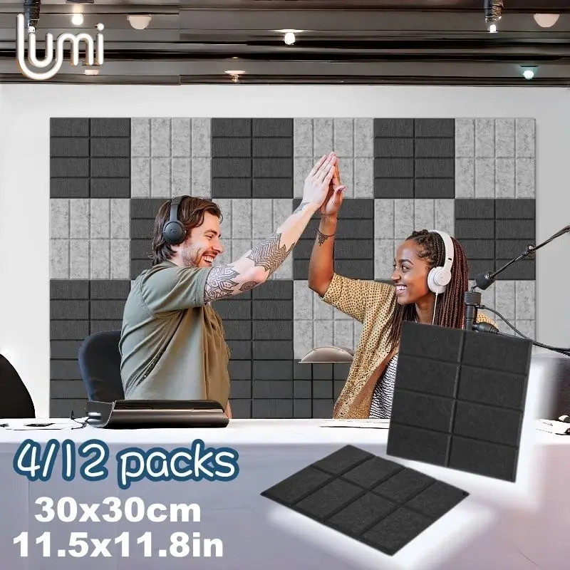 Decorative Self‑Adhesive Acoustic Felt Panel DIY Noise Reduction Sound Absorbing Bulletin Pin Board for Apartment Wall Ornament