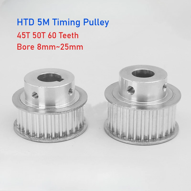

HTD 5M Timing Pulley 45T 50T 60 Teeth BF Type Keyway Bore 8mm~25mm Belt Width 15mm/20mm 5M Synchronous wheel