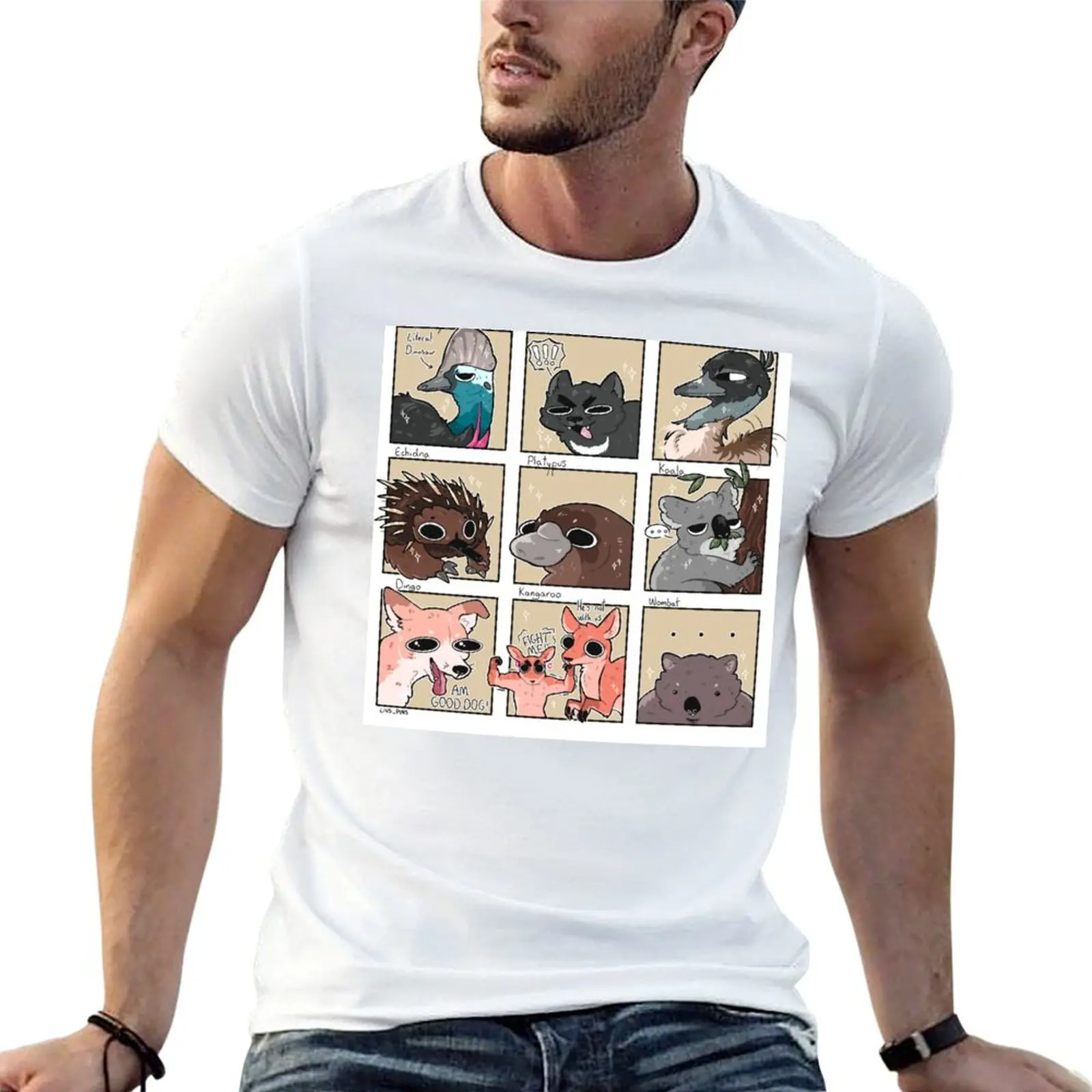 Aussie Animals T-Shirt Fashion Casual Short Sleeve Top