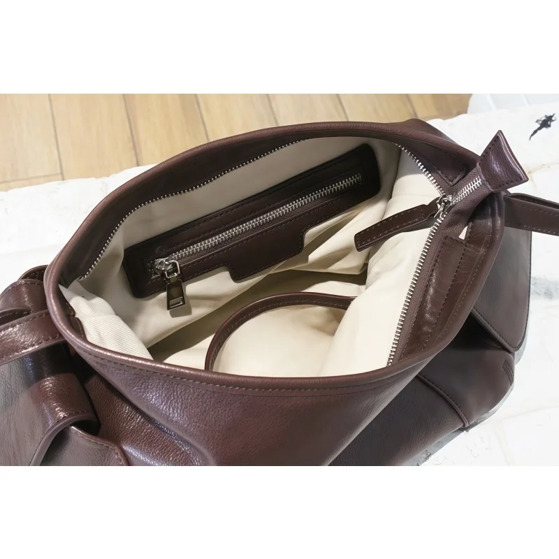 تنوعا جلد البقر حمل حقيبة المرأة الكتف حقيبة كروسبودي عالية الجودة الخضار المدبوغة الجلود ركاب العمل حقيبة ساعي الفاخرة