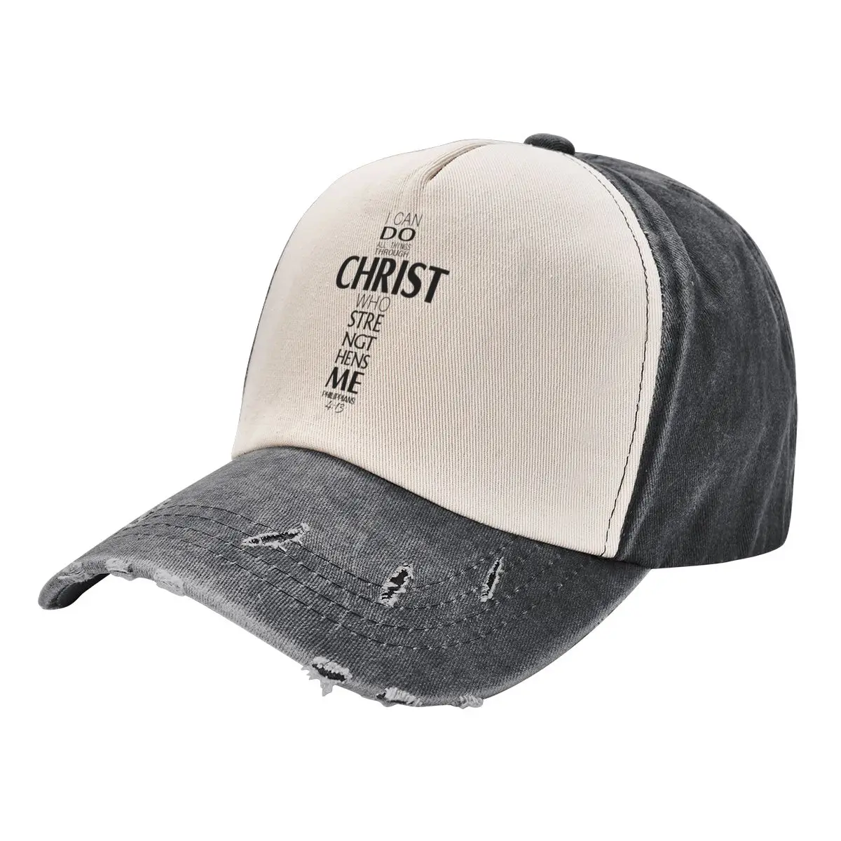 

I Can Do All Things Through Christ Cap Christia Baseball Cap Truck Hats Solid Visor Caps