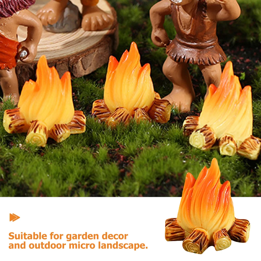 

30 Pcs Bonfire Decoration Ornaments Fake Campfire Model Sand Table Miniatures Resin Orange Garden DIY Accessories Landscape