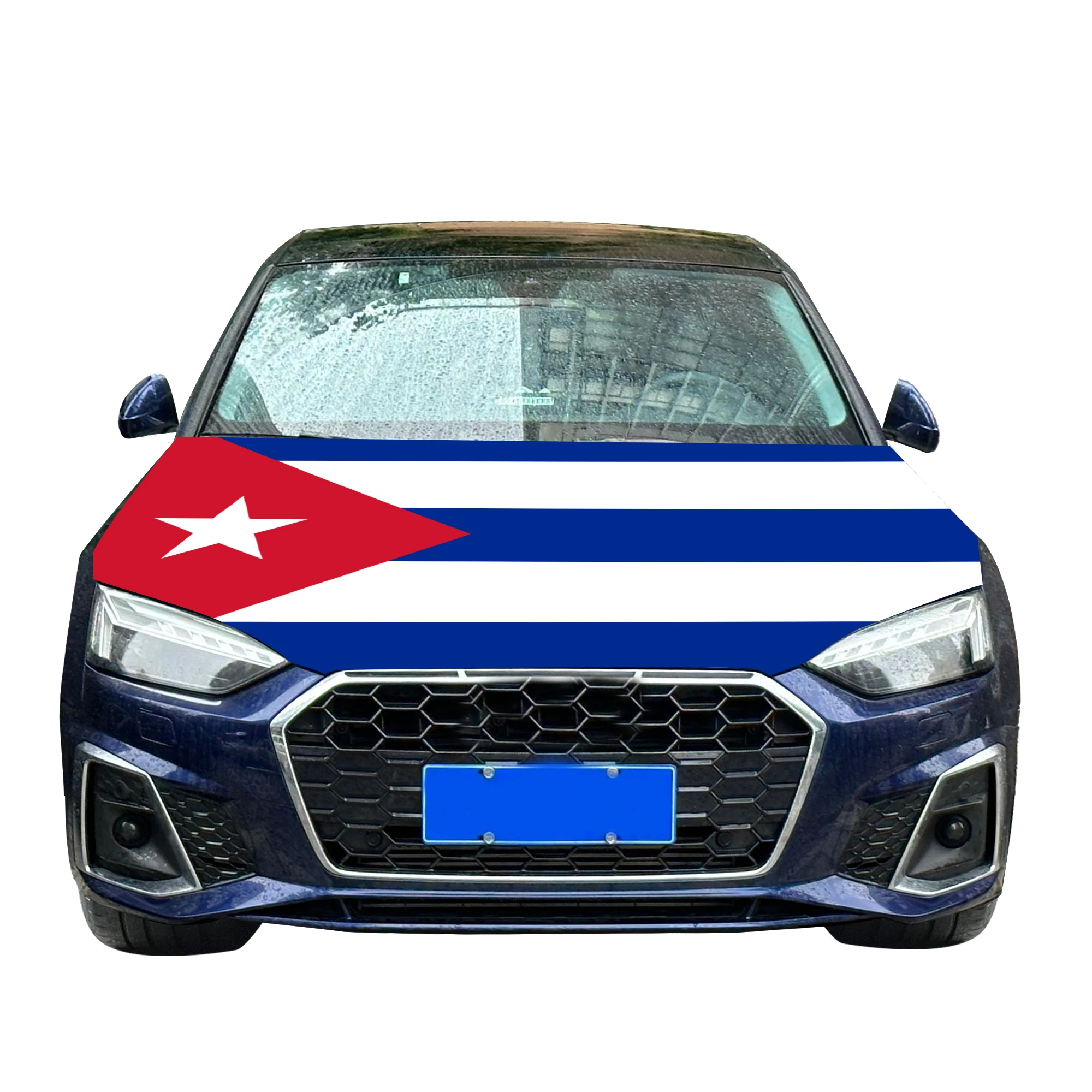 Cuba Car Hood Cover Flag  Universal Size Elastic Polyester 120x150cm for Car Decor