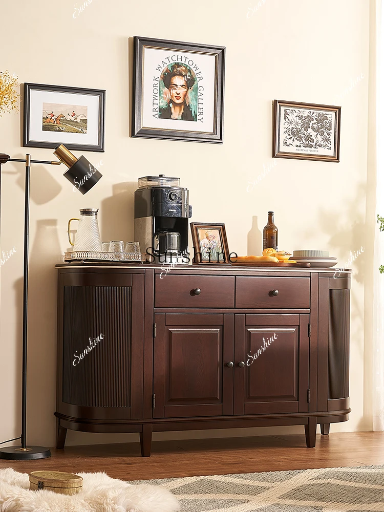 American light luxury all solid wood dining edge/modern storage wine cabinet furniture  FT