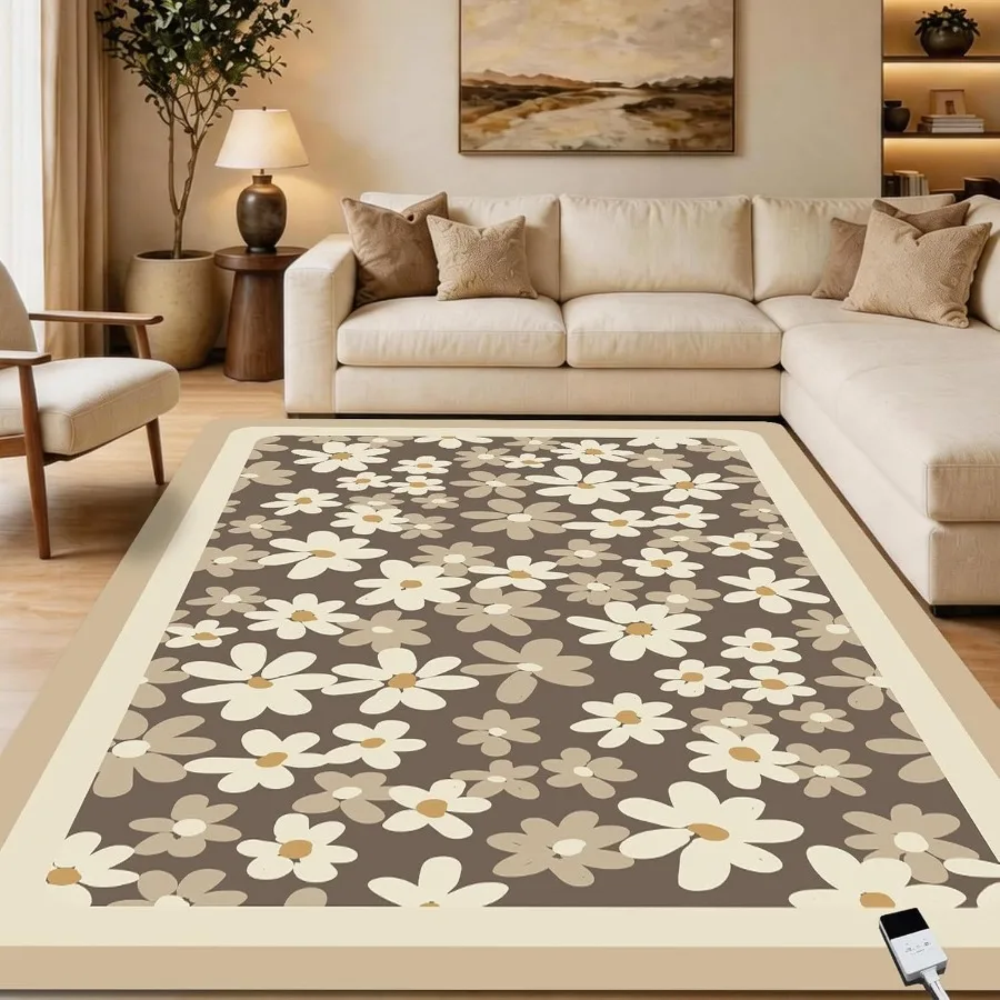 Soft Plush Electric Heated Rug, Heating Rug 4.6x6.6 Feet