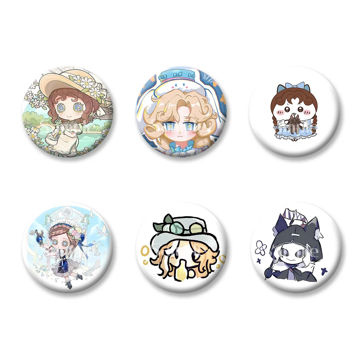 

The Fifth Personality Terror Anime Cartoon Flash Badge Keychains Makeup Mirror Fridge Magnet ACG Goods Game Peripherals Toy Gift