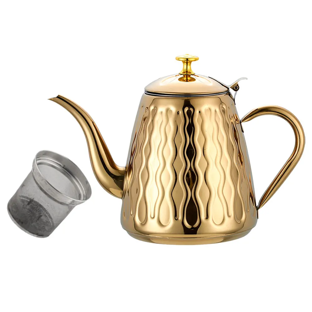 

Stainless Steel Pineapple Teapot With Strainer Modern Design For Home Office Kitchen Tea Kettle Portable Metal Tea