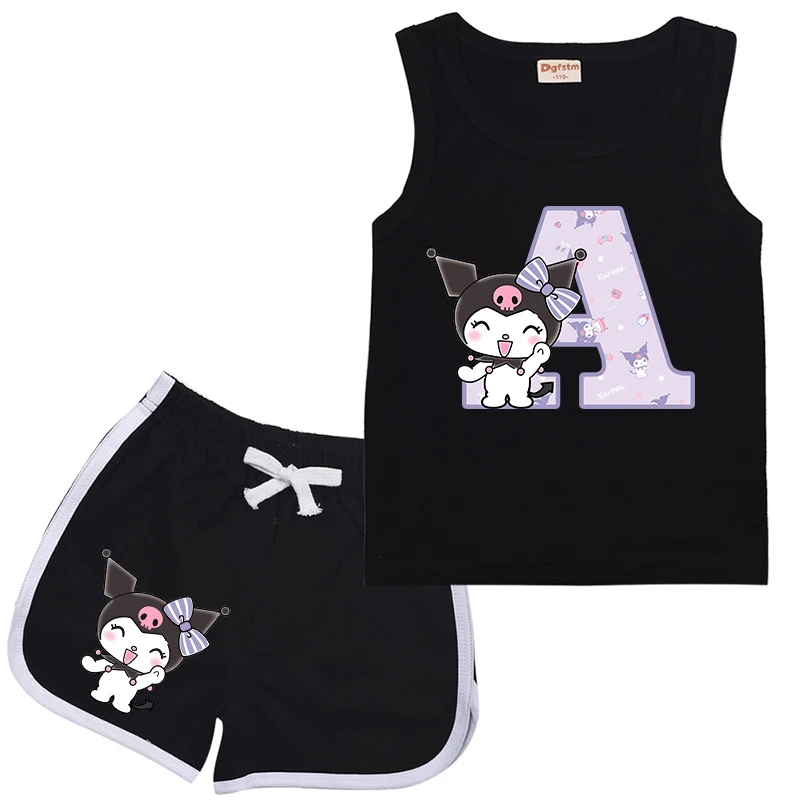 

Kuromis Children Sports Suit Letter A B C D Name Combination Kids Vest & Shorts Cartoons Casual Clothes Sleeveless Girl Boy Sets