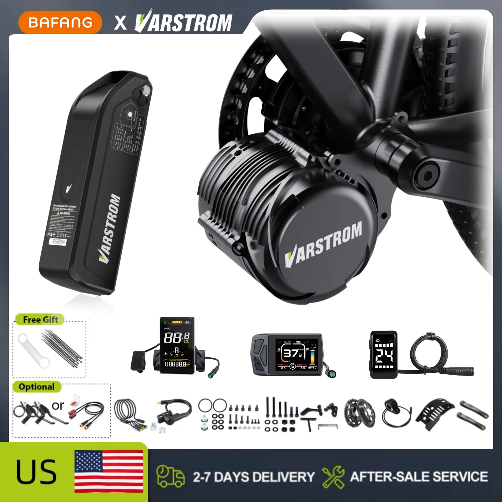 Tongsheng TSDZ2B 500W TSDZ8 750W TSDZ16 Mid Drive Motor For BB 68-73mm 48V Engine Electric Bike Lithium Battery Conversion Kit Hailong Max 30A Smart BMS 21700 Cells Downtube Pack