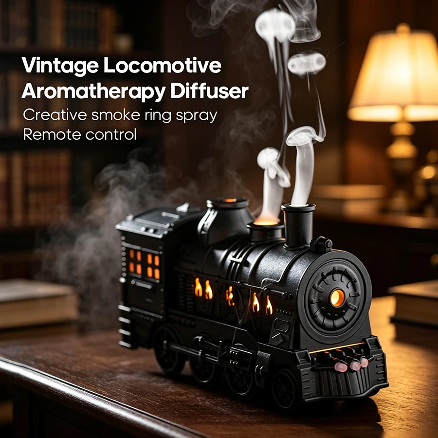 Train Diffusers 300ml Essential Oils Ultrasonic Cool Mist Humidifier Auto Off, Large Room Remote Control Aromatherapy Diffuser