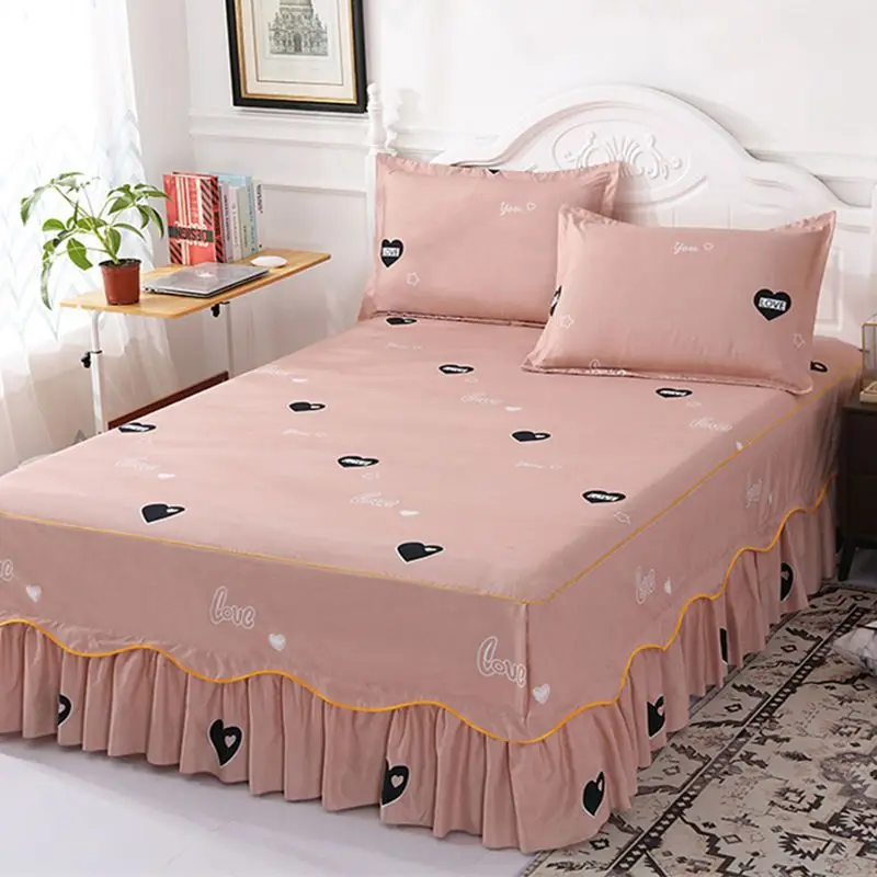 Flat Bed Sheets Twin Queen Full Size Printed Mattress Cover Comfortable Modern Non-slip Durable Princess Korean Skin-friendly