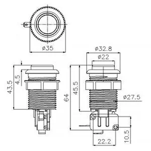 Amerika Happ Gaya Push Button 28 Mm Reset Switch untuk Neo Geo Arcade Mesin Permainan Nol Penundaan Controller Pinball Bagian DIY 10 bagian pinball penjualan terbaik - №