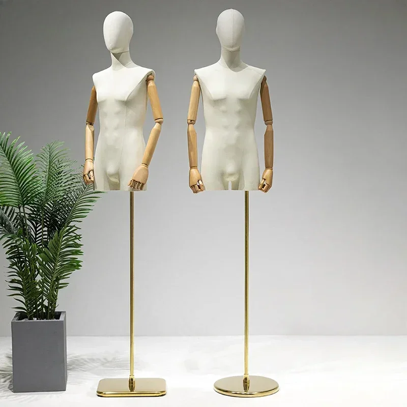 Clothing Store Dummy Men's Mannequins Fashion Home Model Props Male Half-length Mannequin Shopping Mall Window Display Rack G