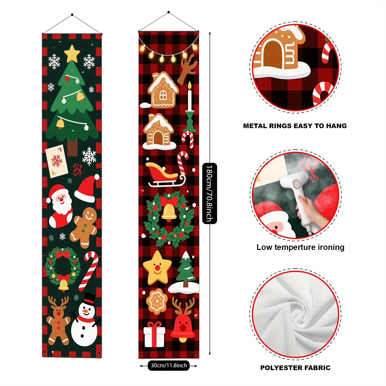 VIKAMA Christmas Party Banner Gingerbread Man Door Decoration for Indoor and Outdoor Christmas, New Year, Winter Decorations