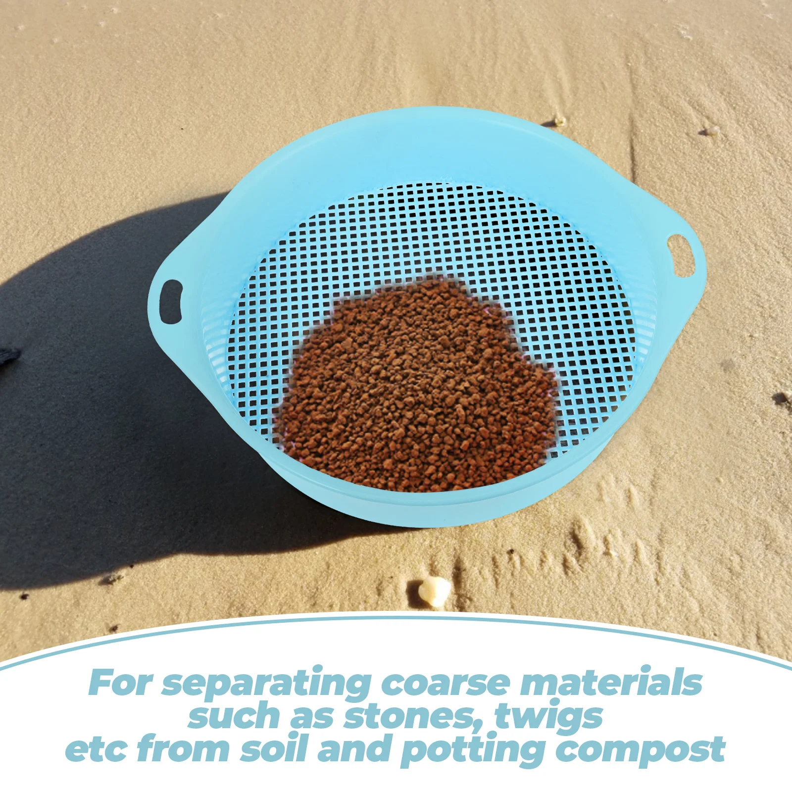 ตะแกรงดิน Ayfting เครื่องมือ สําหรับกระทะสวนตาข่ายหน้าจอคู่มือกรอง ABS Multi-use Sifter