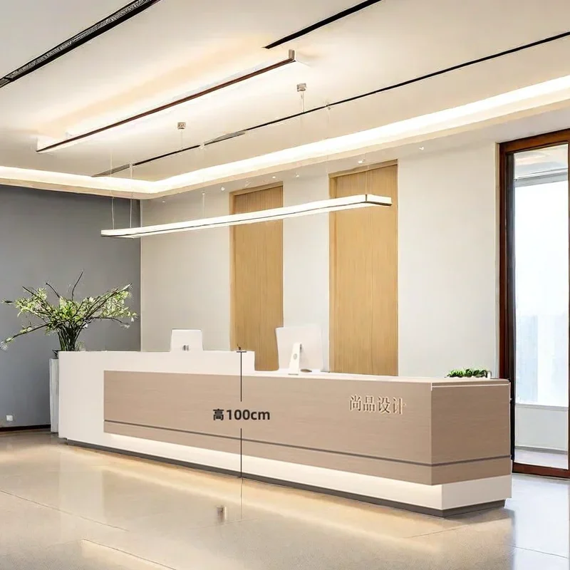 

Minimalist Furniture Beauty Institute Counter Room Office Table Luxury Receiption Desk Restaurant Reception Cafe Front Center