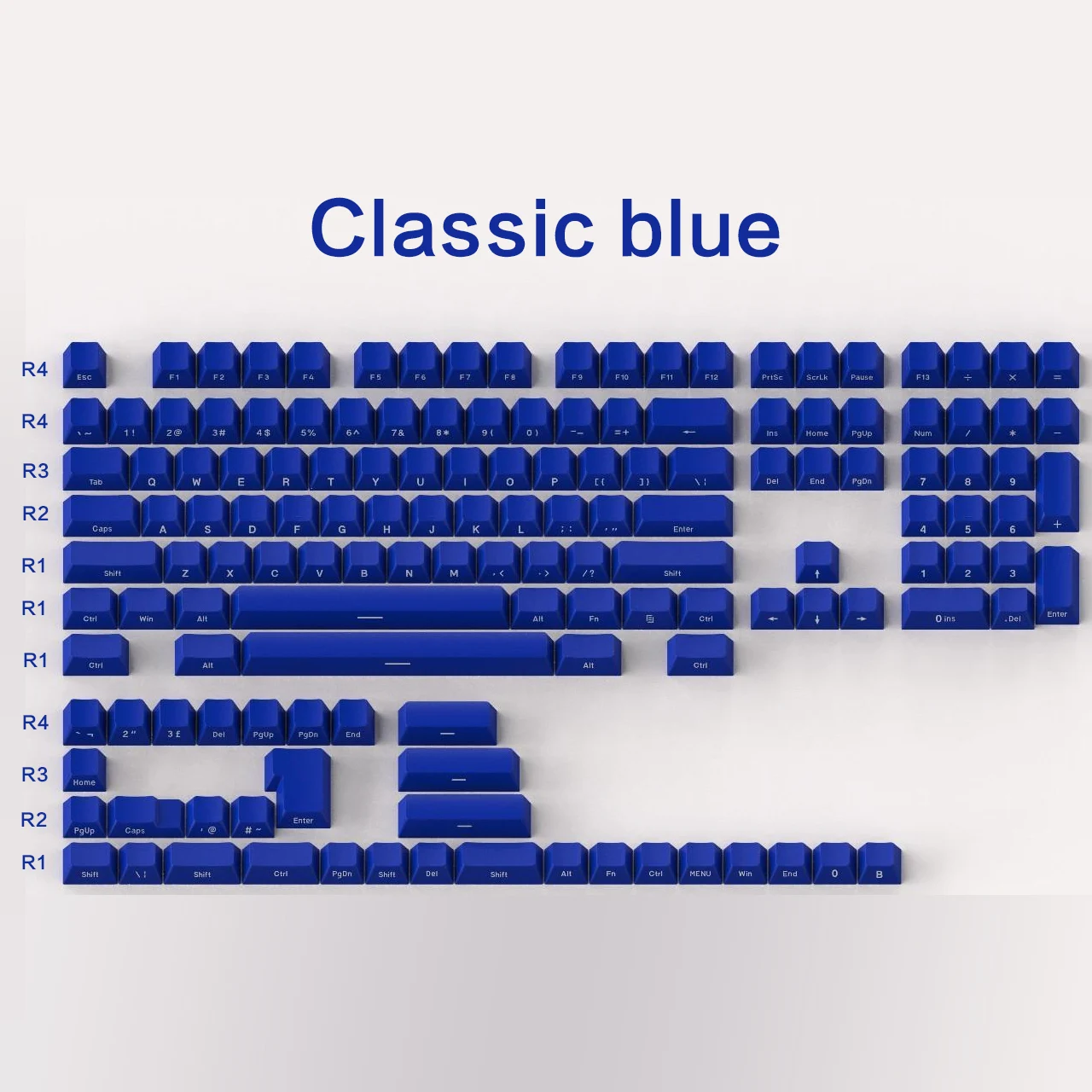 GMK Classic Blue keycaps Cherry profile ABS material 145keys Double Injection molding  mechanical keyboard keycap set