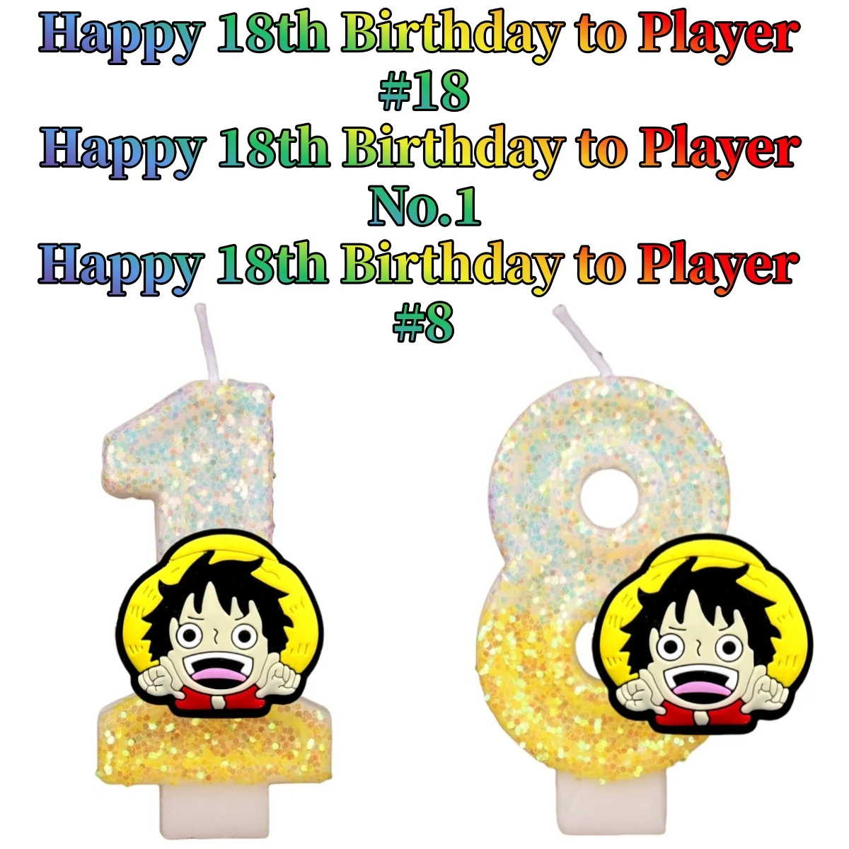 

6-7cm Height 2026 New Anime Number Birthday Candle Eco Paraffin Anti Dripping Base 0-9 Digit Cake Topper Decor Anniversary Party