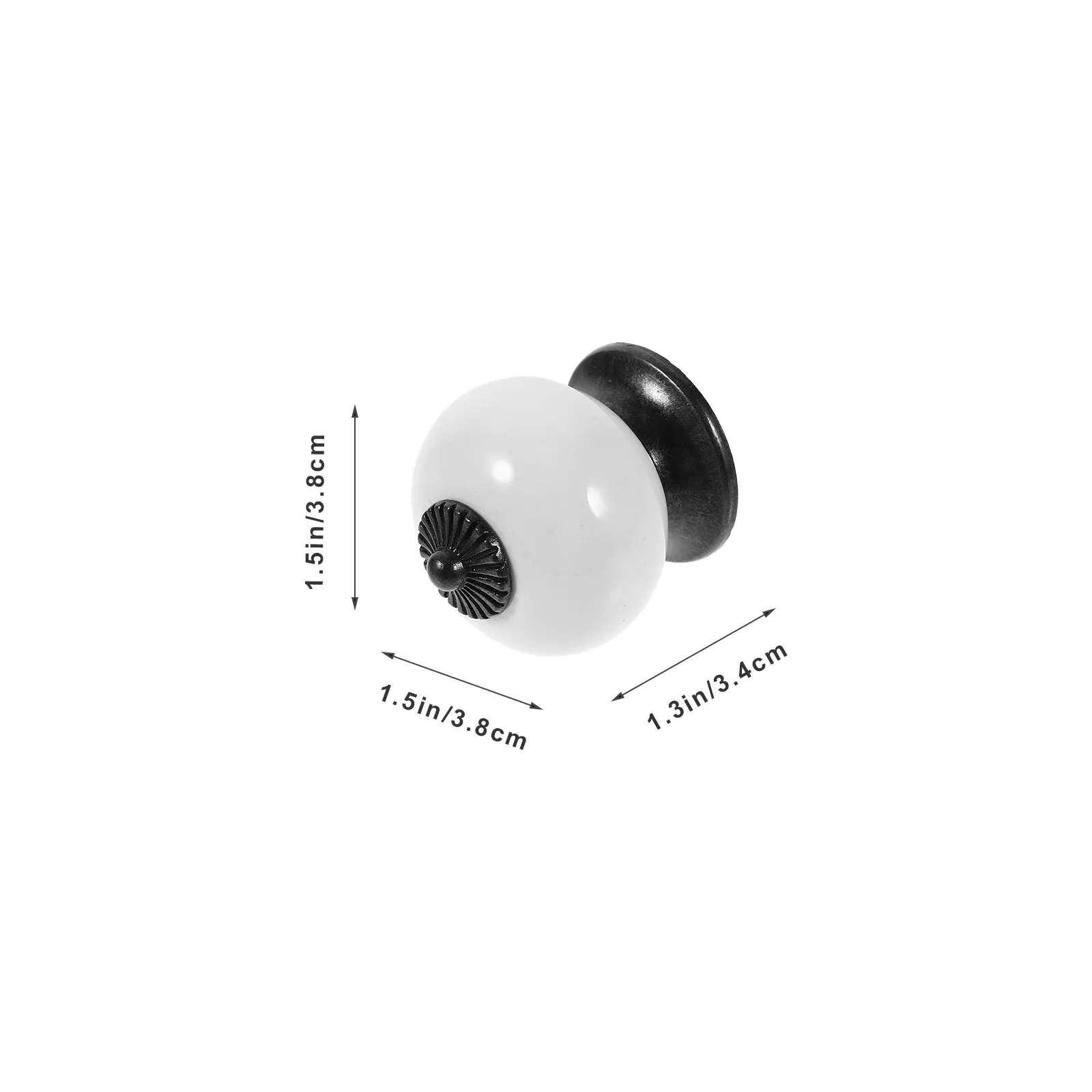 5Pcs White Round Ceramic Drawer Knobs 38x38mm for Kitchen Cupboard Wardrobe Cabinet Bin Chest of Drawers Smooth Delicate Finish