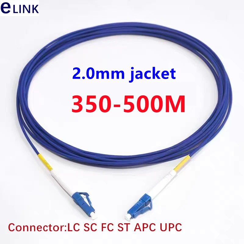 1C Armored 2.0mm Fiber Patch Cord 350m-500m Single fiber SM SC LC FC ftth jumper 1 core optical fibre Singlemode cable 400m