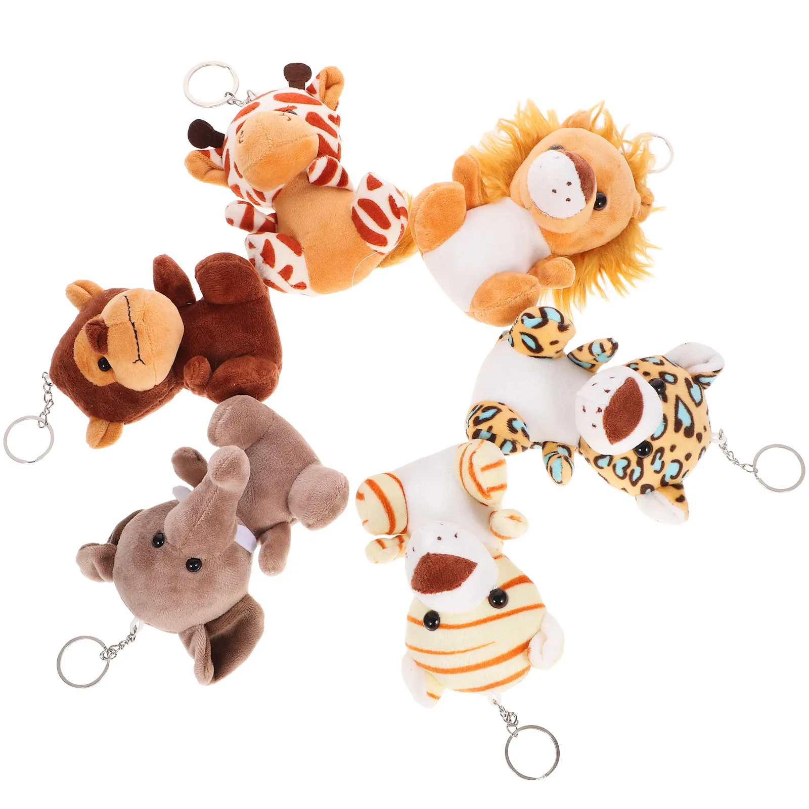 

6Pcs Stuffed Forest Animals Set Monkey Lion Leopard Elephant Tiger Deer Soft Safe Kids Imaginative Play Bedroom Sofa Home