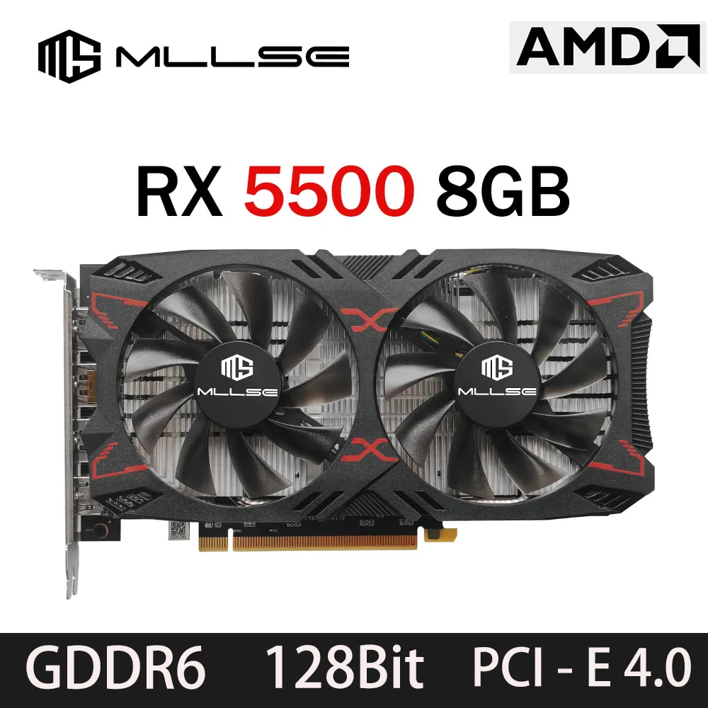 Mllse Graphics Card RX 5500 8gb Placa De Video Gaming 7NM 128bit Gddr6 8pin
