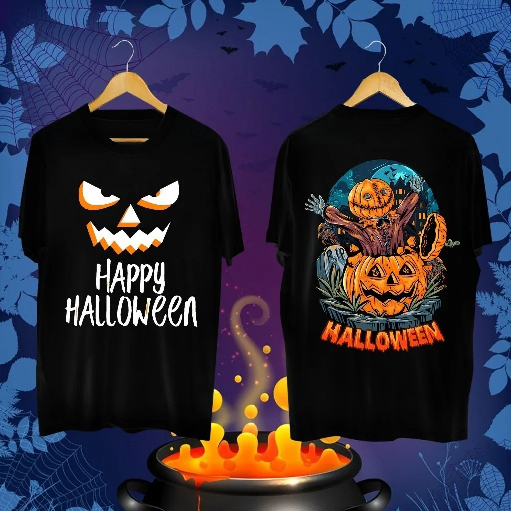 

Halloween Men's T-shirt Horror Pumpkin 3D Print Men Short Sleeve Tee Vintage Breathable Y2k Pullover Street Fashion Men Clothing