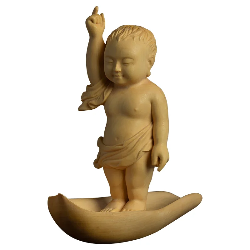 hand-carved-small-buddha-figurine-chinese-aesthetic-living-room-centerpiece-cherubic-baby-buddha-ornaments-exuding-serames