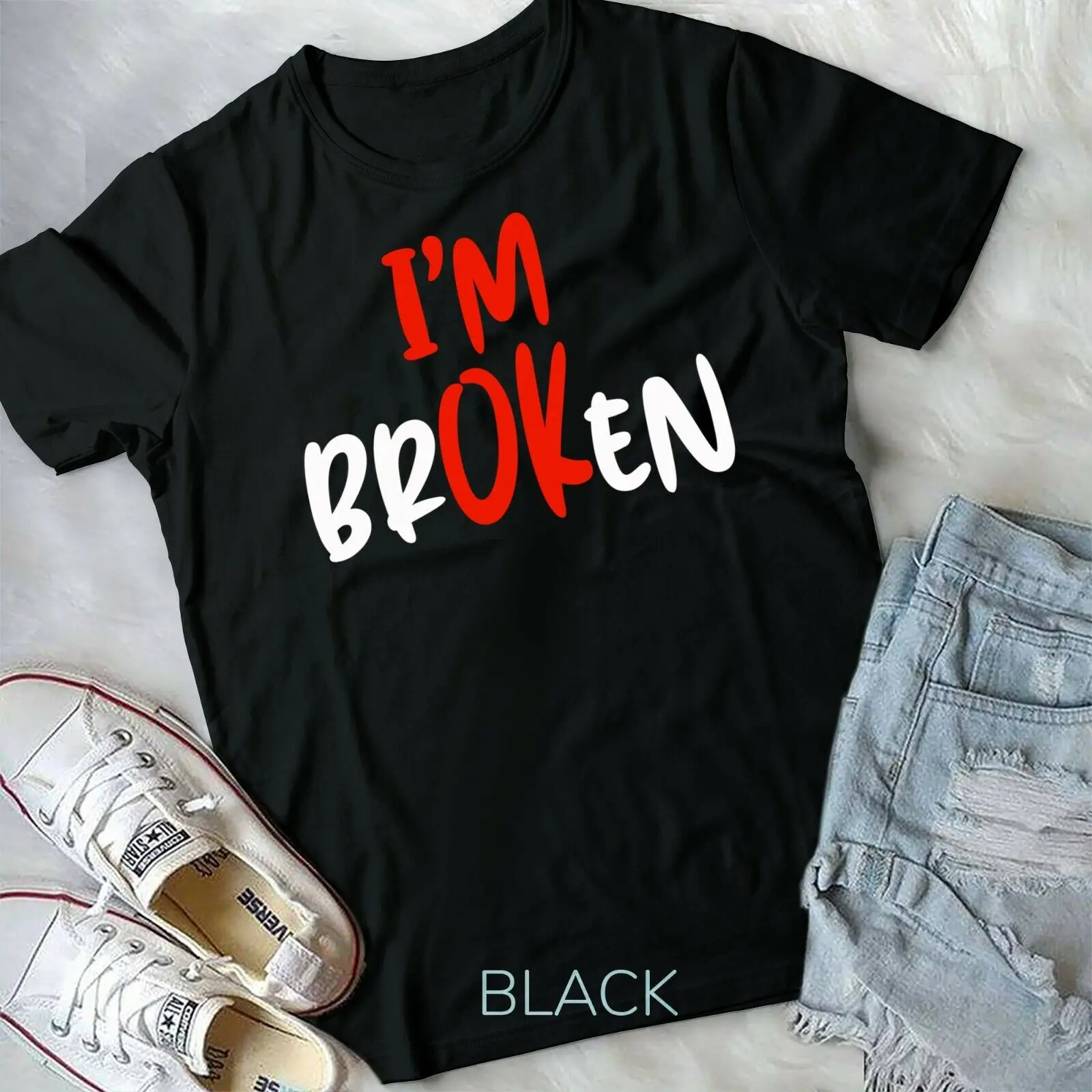 

I'm Ok - I'm Broken Invisible Illness Unisex Youth TShirt