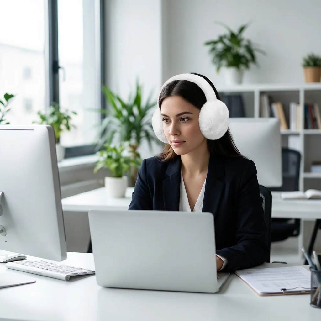 Winter Warm Soft Essential! Plush Foldable Earmuffs Soft Skin-Friendly Foldable Portable Cold Protection Must-Have