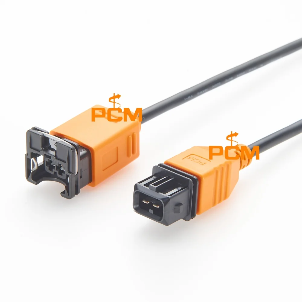 AMP 2Pin Automotive Fuel Injector Extension Cable Female to Male Connector Wiring Harness 282762-1 to 106462-1 for Car Engine