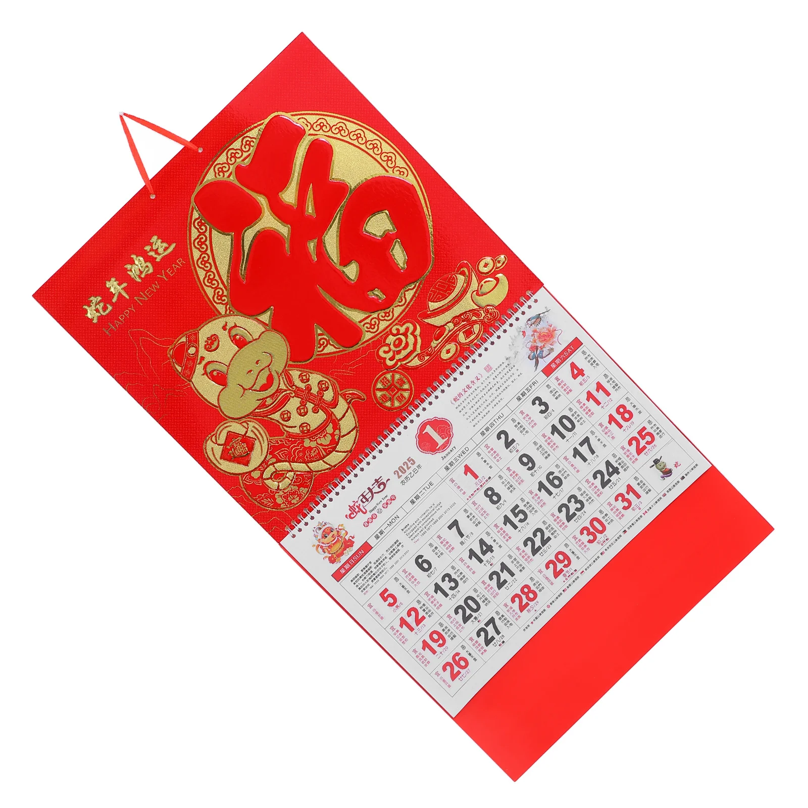 

Chinese New Year 2025 Wall Calendar Year of Snake Hanging Calendar with Detailed Lunar Dates for Family Use Stable No Drop Pages