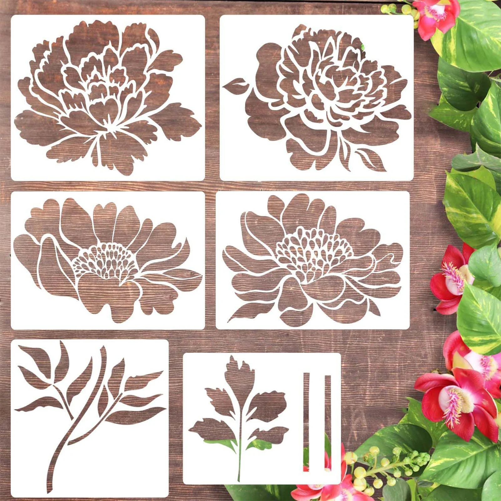 Garden Fence Large Flower Stencils Plastic Reusable Art Templates Used for School Projects DIY Crafts