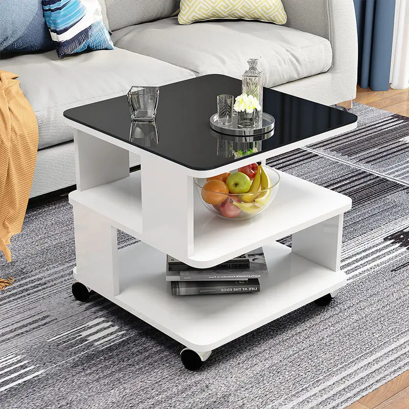 

Simple rounded corners, modern tempered glass, square table, living room, sofa side, bedroom, mobile small tea table